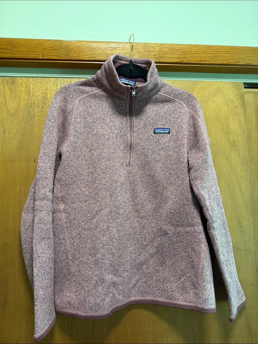 Patagonia womens Quarter-Zip Sweater — Dusty Rose Heather